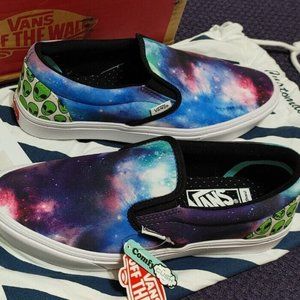 VANS Custom Comfy Cush Slip-On Alien Galaxy Size 8 NEW
